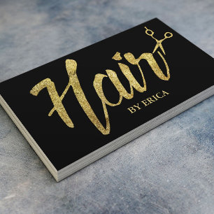 Tarjeta De Visita Salón Elegante Moderno Con Estilo De Cabello De Or