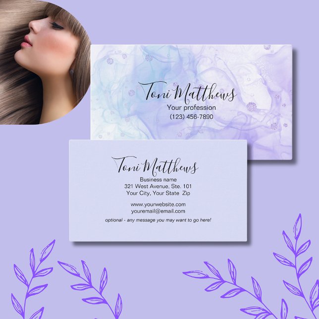 Tarjeta De Visita Salón Elegante Pastels Glam (Colorful pastels come together to create a stylish and eye-catching business card.)