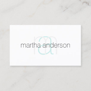Tarjeta De Visita Salón estético moderno blanco elegante en monogram