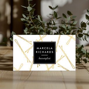 Tarjeta De Visita Salón Estilista de moda Bobby Pins