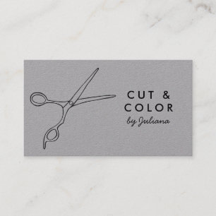 Tarjeta De Visita Salón Estilista de pelo Moda tijeras de línea arte