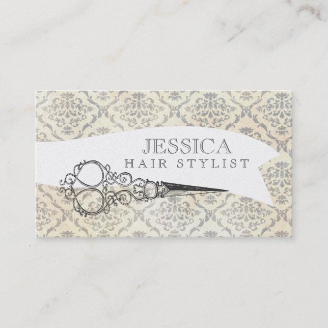 Tarjeta De Visita Salón Exclusivo Profesional Con Estilo De Cabello (Anverso)