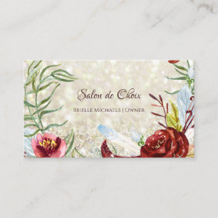 Tarjeta De Visita Salón Floral Acuarela