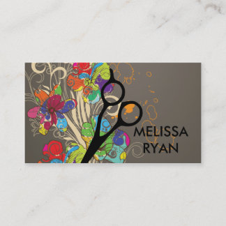 Tarjeta De Visita salón floral moderno del estilista del hairstylist