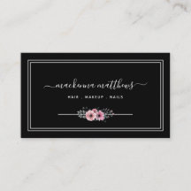 Salón Hairstylista Elegante Firma Floral Script