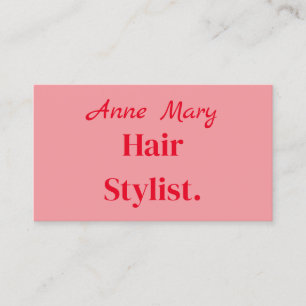 Tarjeta De Visita Salón Hairstylista Profesional Naranja mínimo Rosa