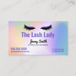 Tarjeta De Visita Salón Holográfico de Belleza Tecnológica Rainbow L