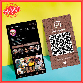Tarjeta De Visita Salon Instagram Terracotta | Código QR de medios s
