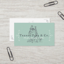 Tarjeta De Visita Salón Mascota con estilo boutique Perro Pomeranian