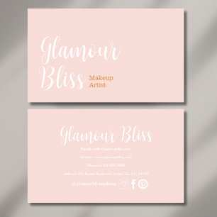 Tarjeta De Visita Salón minimalista de artistas de maquillaje de est