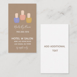 Tarjeta De Visita Salón Minimalista de uñas de moda