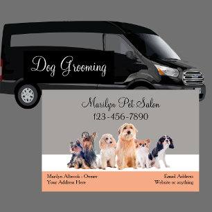 Tarjeta De Visita Salón moderno de perros de moda