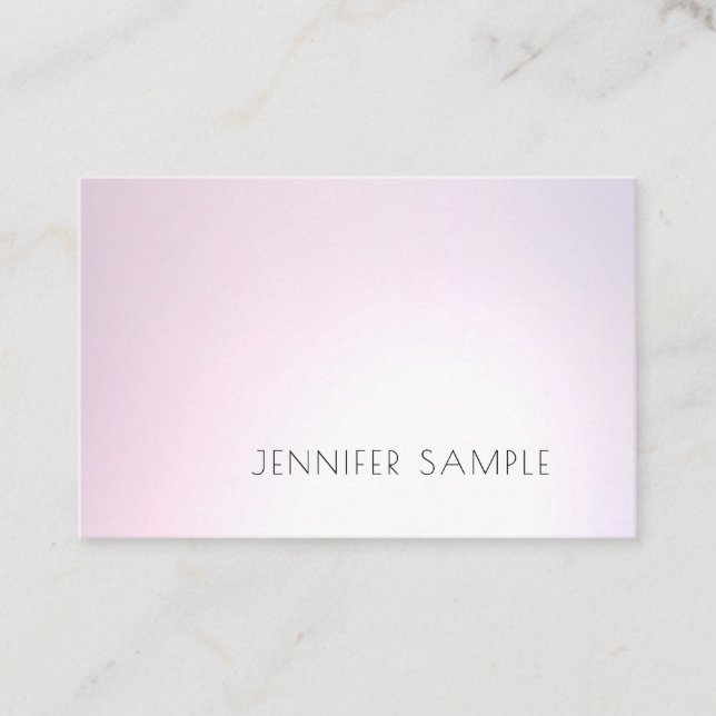 Tarjeta De Visita Salón Moderno Diseño Elegante Llanura Profesional (Anverso)