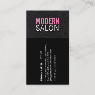 Tarjeta De Visita Salón moderno   Estilista de cuero