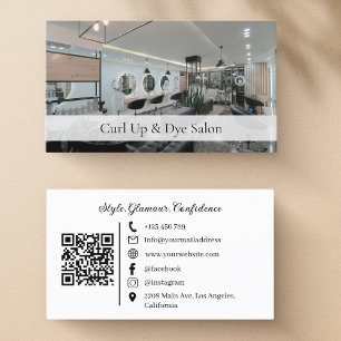 Tarjeta De Visita Salón moderno Foto de medios sociales Código QR