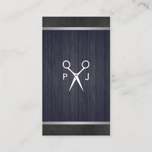 Tarjeta De Visita Salon Moderno Lágrimas Trim de tela de madera Mono (Anverso)