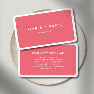 Tarjeta De Visita Salón moderno y trendy rojo-rosado