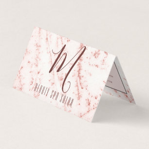 Tarjeta De Visita Salón Monograma Pinky Purpurinoso Girly Profesiona