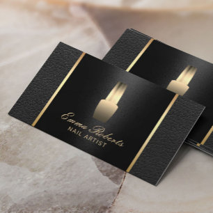 Tarjeta De Visita Salón Nail Artista polaco de maquillaje elegante 