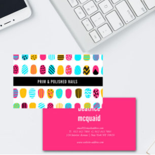 Tarjeta De Visita Salon Nail Modern Girly Pink