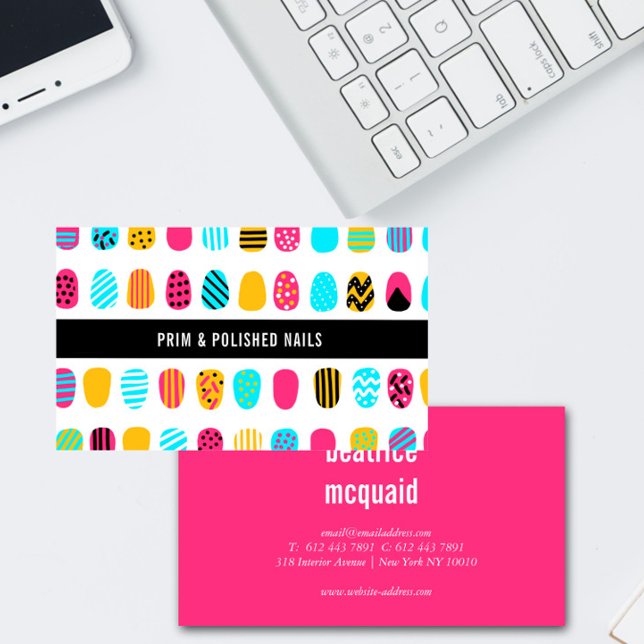 Tarjeta De Visita Salon Nail Modern Girly Pink (Subido por el creador)