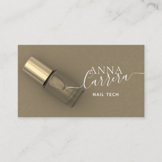 Tarjeta De Visita Salón Nail Tech Nail con color de oro de lujo