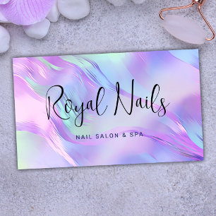 Tarjeta De Visita Salón Nal Holográfico Makeup Hair SPA