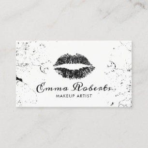Tarjeta De Visita Salón negro elegante de los labios del gótico del