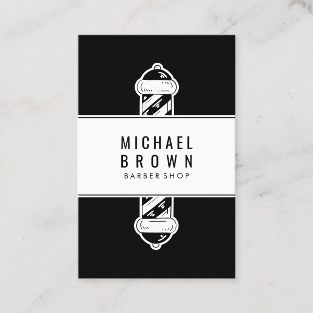 Tarjeta De Visita Salón para hombres logo de barbería (Anverso)