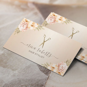 Tarjeta De Visita Salón Pearl Elegante De Estilo Vintage Y Floral