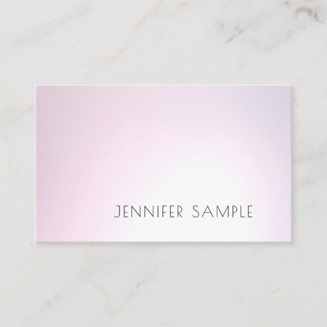 Tarjeta De Visita Salón Plain Moderno Diseño Elegante Profesional (Anverso)