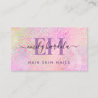 Tarjeta De Visita Salón Profesional Leopard Rainbow 