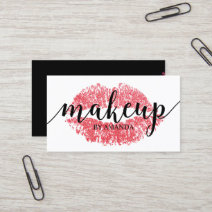 Tarjeta De Visita Salón rojo moderno de la impresión de los labios