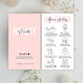 Tarjeta De Visita Salón rosa de las instrucciones de tratamiento pos