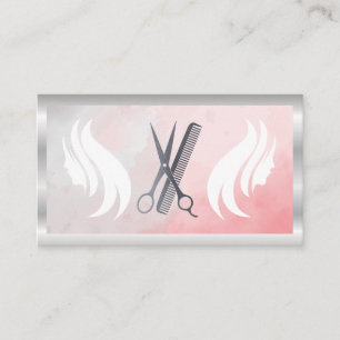 Tarjeta De Visita Salon Scissors   Logotipo de Hair Stylist   Acuare