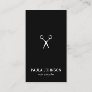 Tarjeta De Visita Salon Shears Black White