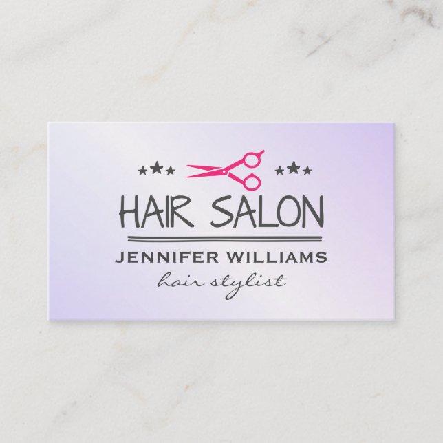 Tarjeta De Visita Salon Shears Estilista (Anverso)