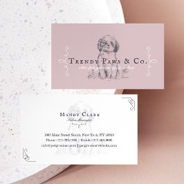 Tarjeta De Visita Salon Shih Tzu Dog, Mascota de estilo boutique de 