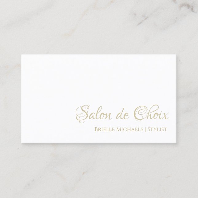 Tarjeta De Visita Salón simple de cabello y belleza elegante guión d (Anverso)