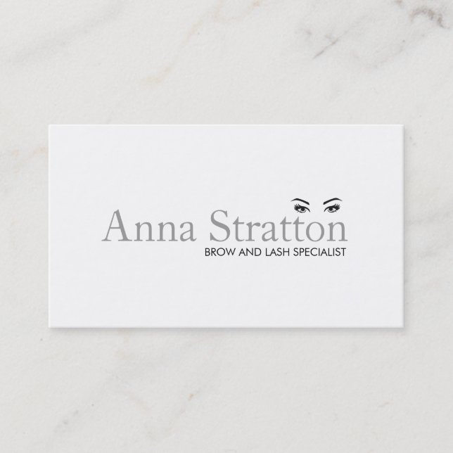 Tarjeta De Visita Salón simple de Ojos y Brows y Spa (Anverso)