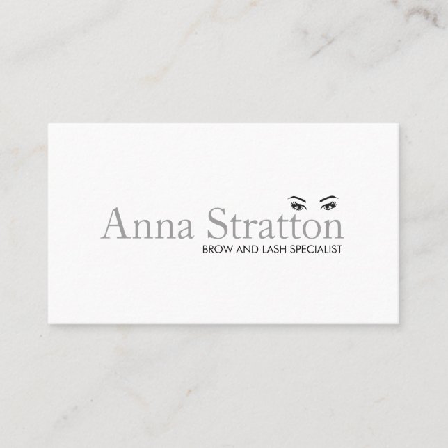 Tarjeta De Visita Salón simple de Ojos y Brows y Spa (Anverso)