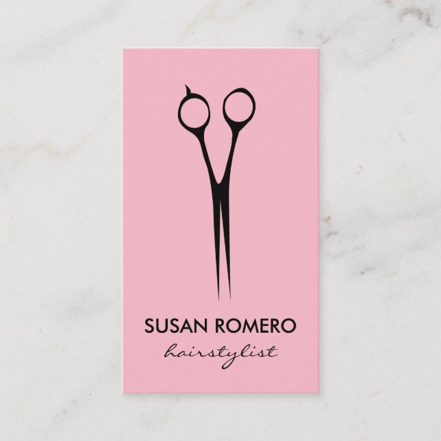 Tarjeta De Visita Salon simple jadea rosado (Anverso)