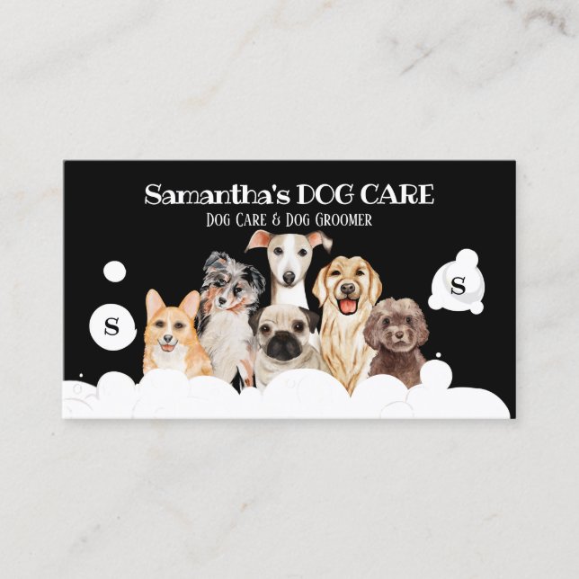 Tarjeta De Visita Salon Sitting Bath Groomer (Anverso)