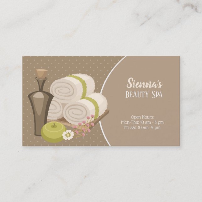 Tarjeta De Visita Salón Spa de belleza (Anverso)