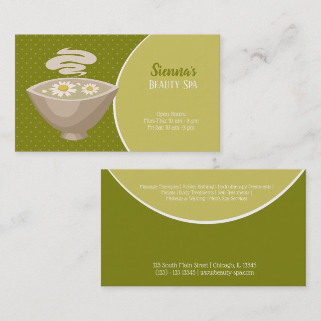 Tarjeta De Visita Salón Spa de belleza (Anverso / Reverso)