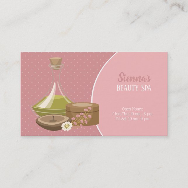 Tarjeta De Visita Salón Spa de belleza (Anverso)