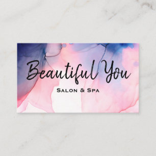 Tarjeta De Visita *~* Salon Spa Hair Nails Lash Acuarela