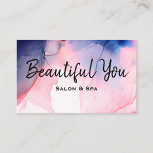 Tarjeta De Visita *~* Salon Spa Lantea El Pelo Nails Masaje Acuarela