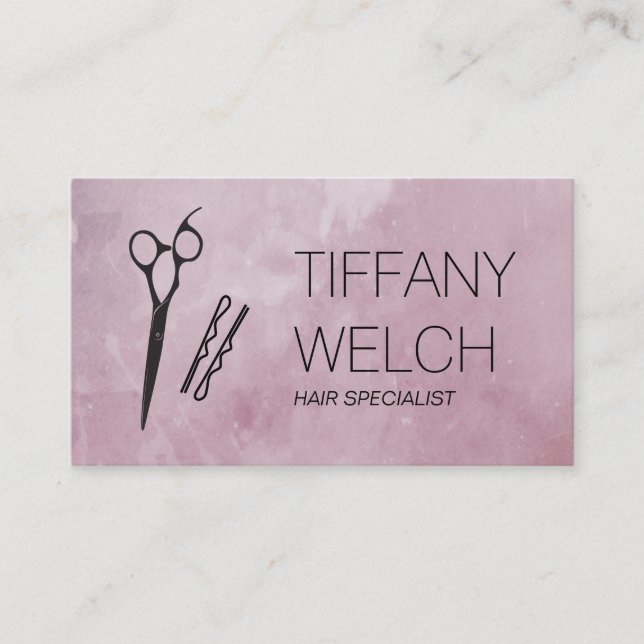Tarjeta De Visita Salon Stylish Grunge (Anverso)