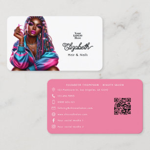 Tarjeta De Visita Salón urbano de hip hop afroamericano brillante
